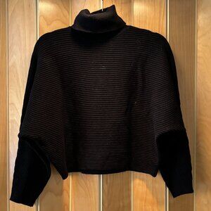 MNG Cropped Turtle Neck Ribbed Sweater